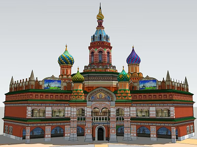 European architecture Russian commercial architecture 3d model
