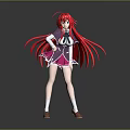 Game and Movie Character With Long Red Hair Pink Skirt White Top And Brown Shoes
