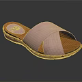 Light Pink Cross Strap Slippers with Satin Upper and Cork Sole Woven Trim