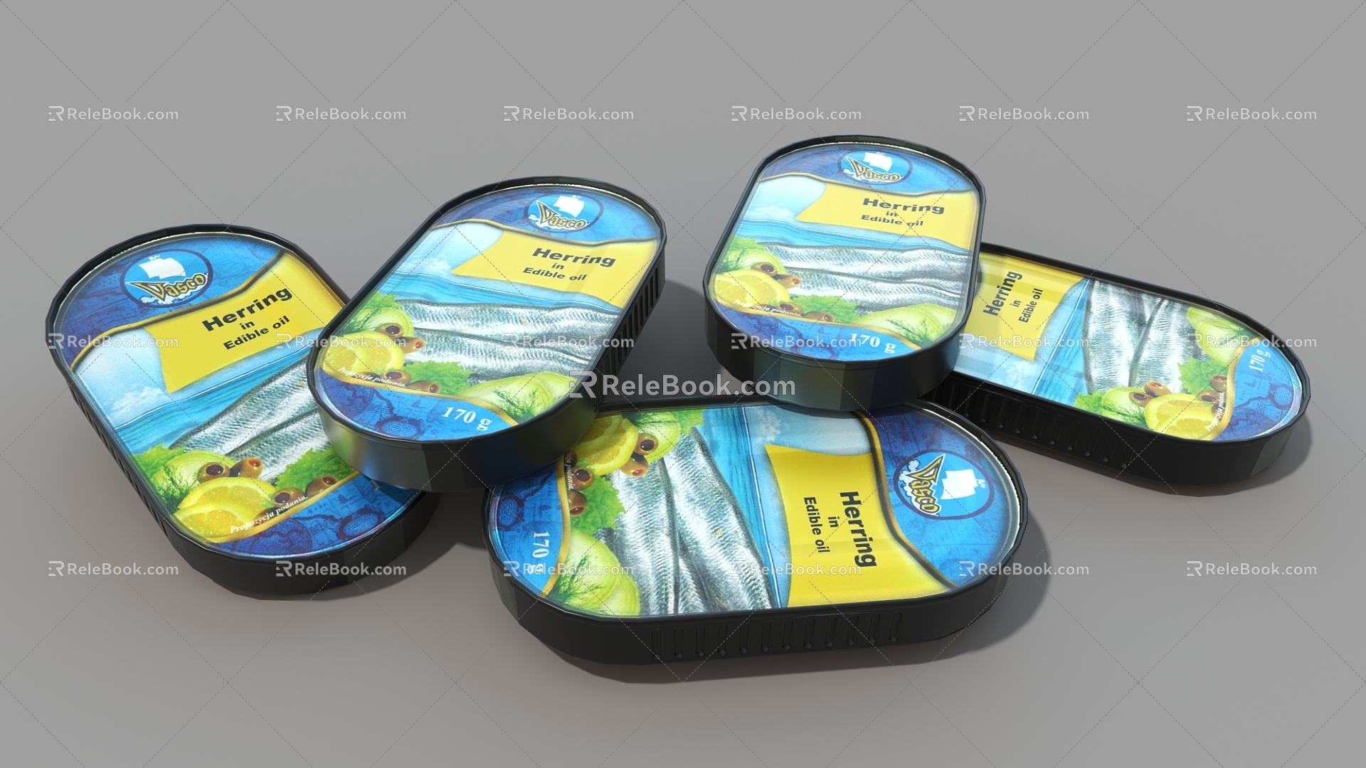 Canned food Canned fish 3d model