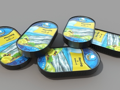 Canned food Canned fish 3d model