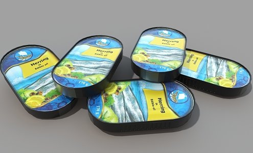 Canned food Canned fish 3d model