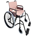 Pink Seat and Backrest Wheelchair with Black Frame White Wheels Footrests