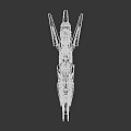 Futuristic Green And White Streamlined Spaceship With Advanced Mechanical Details For Cosmic Travel
