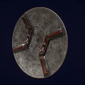Iconic Captain America Shield Weapon With Red White Blue Color And Distressed Metal Star Design
