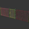 Metal Fence with Green Frame White Mesh Gate Secure Lock and Outdoor Design