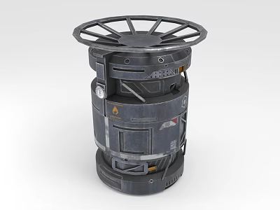 Industrial Equipment Featuring Metal Cylindrical Design Top Wheel Structure And Control Panel 3d model