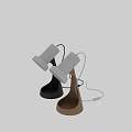 Modern Table Lamp With White Lampshade And Brown Curved Base For Home Decor