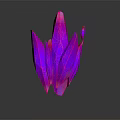 Purple Crystal Petal Shaped Decorative Ornament Set With Geometric Base And Modern Artistic Design