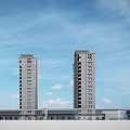 Modern High Rise Residential Buildings With Contemporary Architecture And Blue Sky