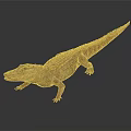 Realistic 3D Rendered Aquatic Crocodile Featuring Brown Skin Lying On Dark Background 3d model