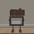 Dark Brown Decorative Cabinet With Upper Drawer Lower Glass Panel Door And Bowl On Top