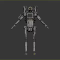 Detailed Sci Fi Mechanical Robot Character With Green Eye And Limb Joints 3d model