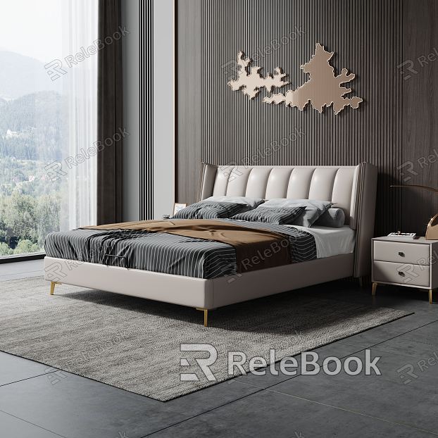 Modern background double bed model