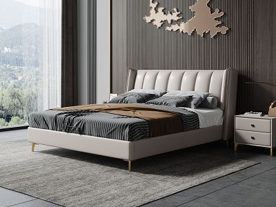 Modern background double bed model