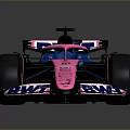 Formula Racing Car With Pink And Blue Livery BW Logo Aerodynamic Design
