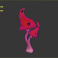 Organ And Hair Structure With Red Caps Black Spots On Light Stem