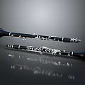 Two Shiny Black Clarinet Models As Decorative Living Room Supplies