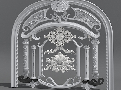 Foam Carving Carved Wedding Background Stage Carved Scene Carved Wedding Build Roman Column Arch Column Head European Architecture Wedding 3d model