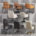 Modern Comfortable Office Chairs With Various Styles Materials And Designs For Workspace 3d model