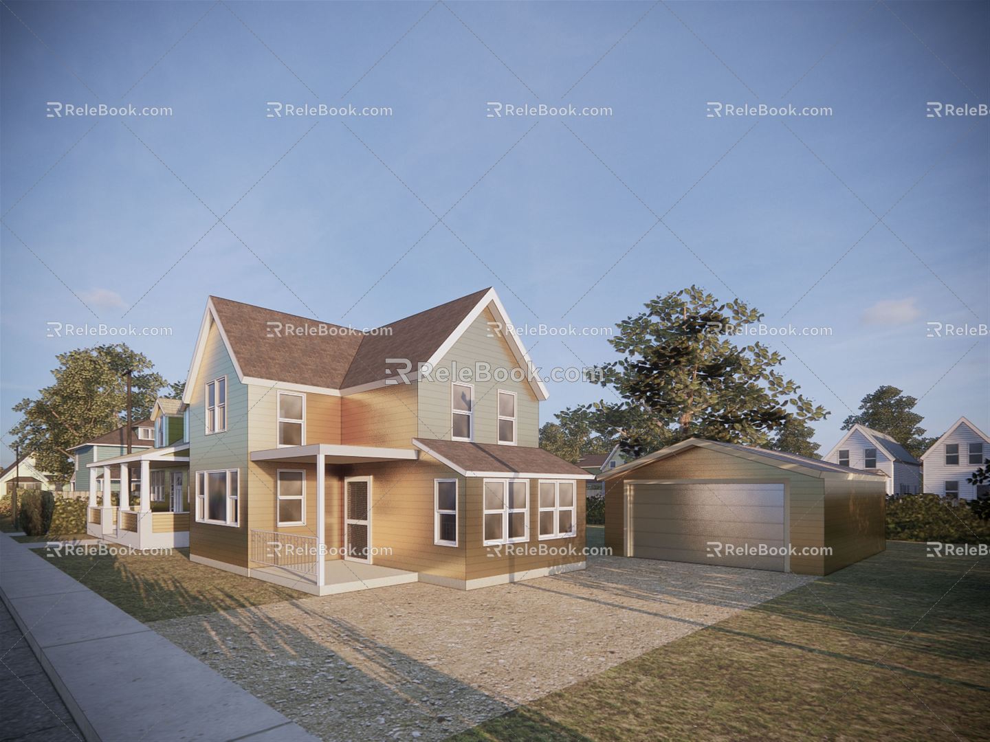 Modern houses, rural houses, residential groups 3d model