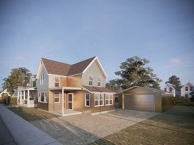 Modern houses, rural houses, residential groups 3d model