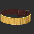 Stylish Brown Leather Belt with Golden NO FUTURE Letters Stitched Detail and Buckle Closure