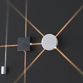 Modern Wall Lamp Design With Circular And Square Shades Emitting Radiant Golden Light Rays
