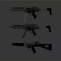 Three Modern Tactical Assault Rifles With Different Designs Barrels And Grips