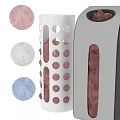 Modern Stainless Steel Urinal Design With Circular Holes And Colored Interior Accents For Bathroom
