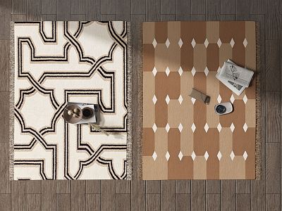 Modern Square Carpet Combo 3d model