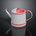 Modern Household Watering Can In White And Pink With Handle For Plant Care