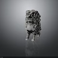 Traditional Chinese Stone Lion Statue With Curled Patterns And Majestic Posture
