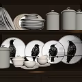 Modern Kitchenware Combination Bowl and Pot Bottle Teapot 3d model