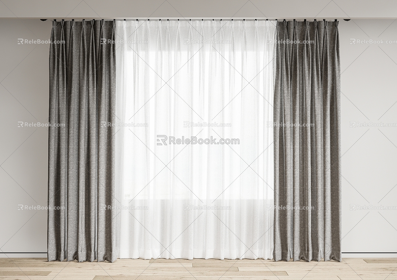 modern curtain fabric curtain gauze curtain fabric curtain 3d model