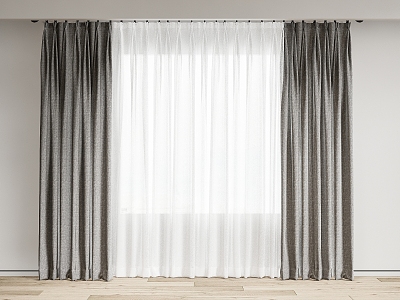 modern curtain fabric curtain gauze curtain fabric curtain 3d model