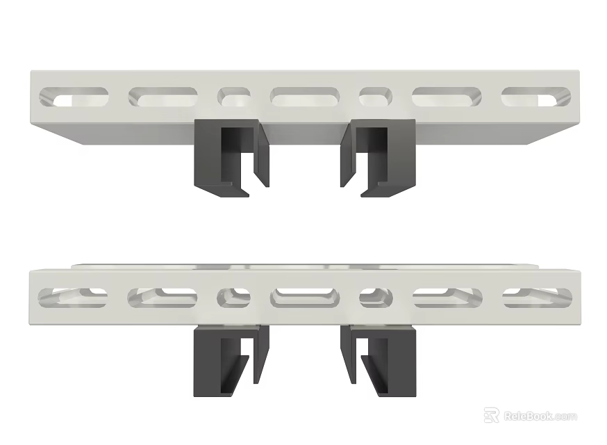 Durable Metal Hardware Tools Double Strips With Holes And Black Clips For Fixing 3d model 