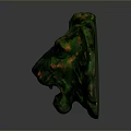 Artistic Green And Orange Lion Head Furniture Decoration With Textured Design
