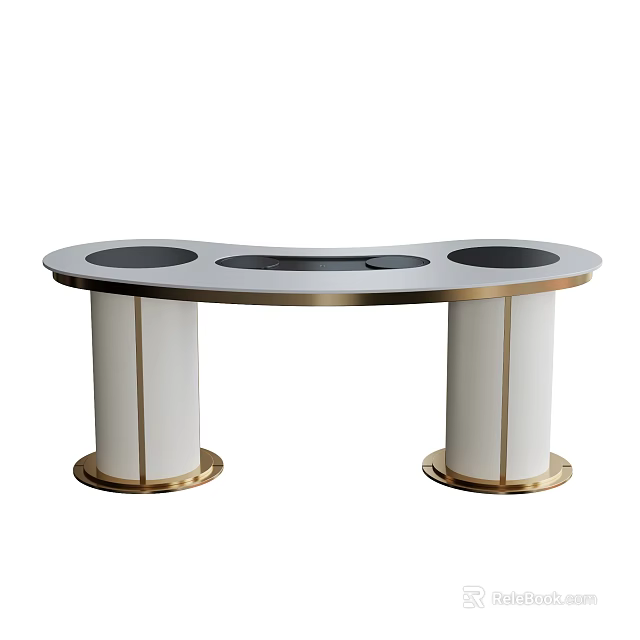 Modern Tea Table and Chairs with Wooden Top and Metal Frame in Contemporary Design 3d model 
