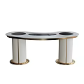 Modern Tea Table and Chairs with Wooden Top and Metal Frame in Contemporary Design