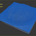 Delicious Golden Round Braided Puff Pastry on Light Blue Square Platter and Gold Base Plate