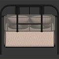 Modern Rattan Hanging Chair With Metal Frame And Light Colored Cushions