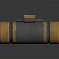 Tactical Weapon Ammunition Belt With Black Strap And Golden Bullets Arranged In Long Strip