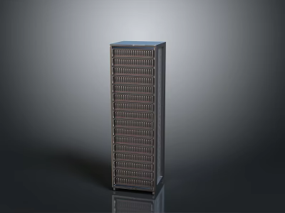 Modern Black Electronic Server Rack With Multiple Layers For Network Data Storage 3d model