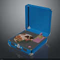 Open Blue Toy Suitcase Interior With Play Scene And Mini Figures