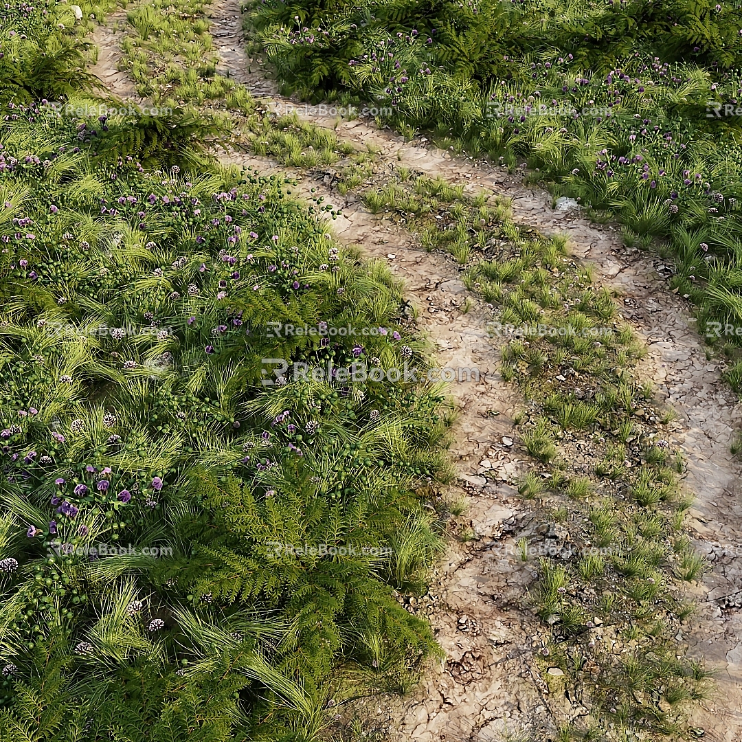 Modern Lawn Grass Path 3d model