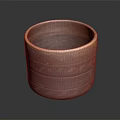 Handcrafted Brown Layered Ceramic Vessel With Geometric Patterns And Textured Surface 3d model