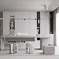 Modern study senior gray study 3d model