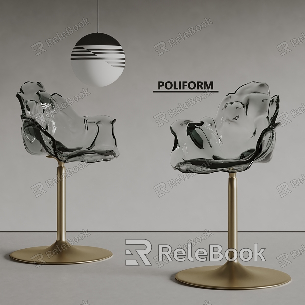 poliform modern bar chair glass bar chair transparent bar chair chandelier model