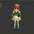 Game Anime Character With Orange Hair White Hat And Yellow Top Holding Vegetable Basket